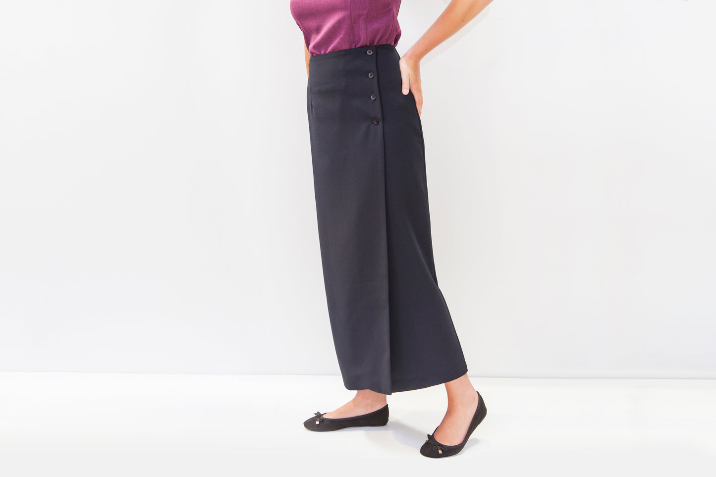 Button Wrap Skirt HOA-364