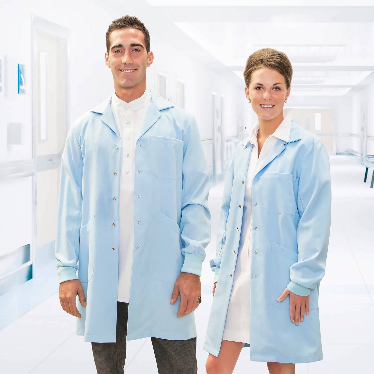 Light blue sales lab coat