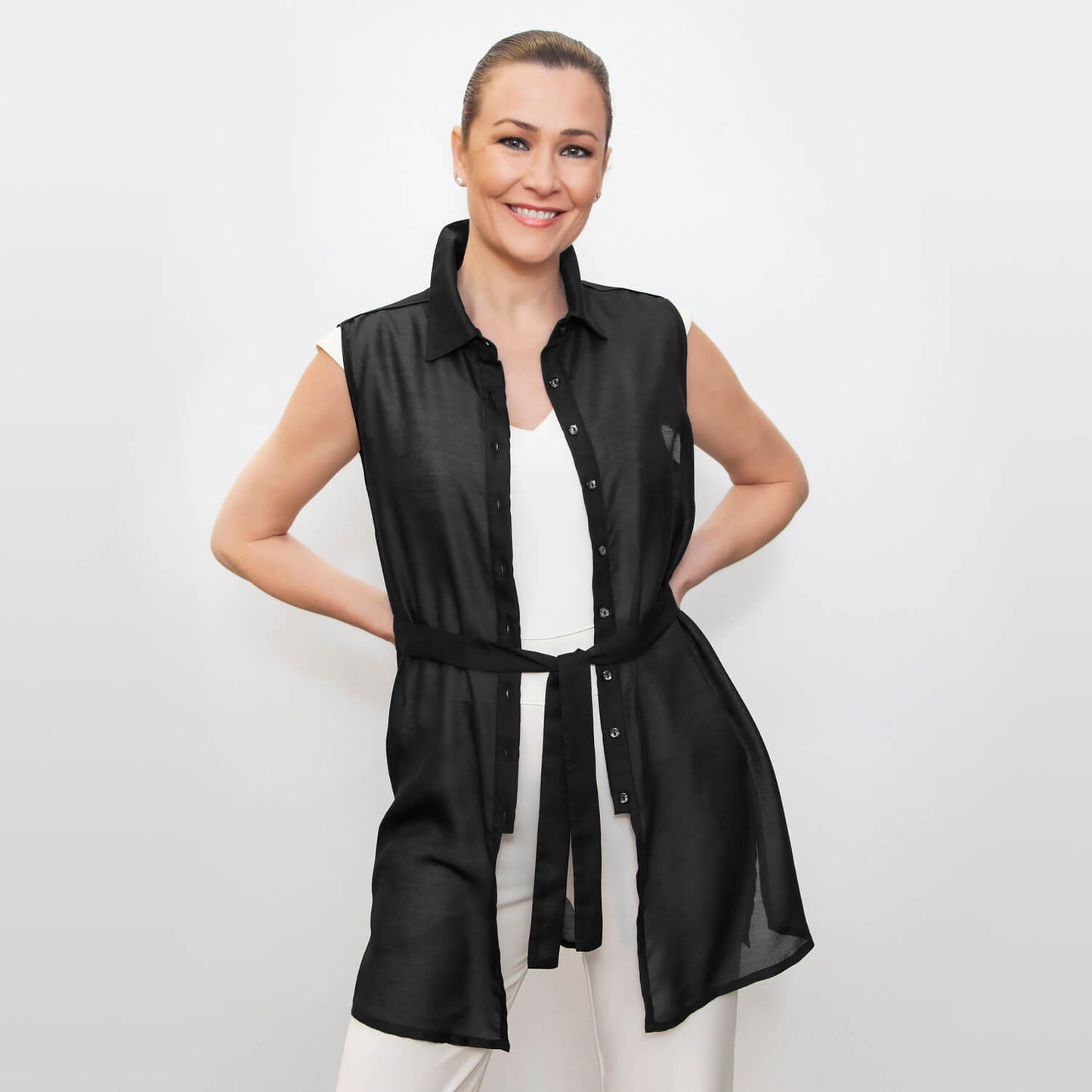 Black Gina Sleeveless Shirt