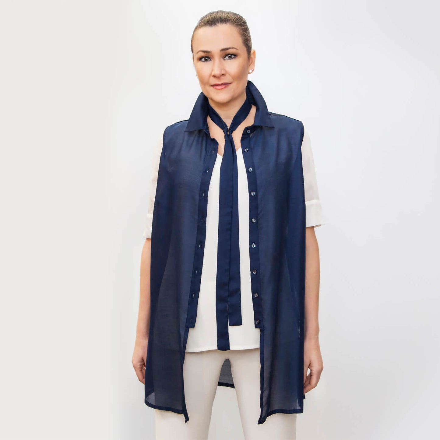 French Navy Gina Sleeveless Shirt