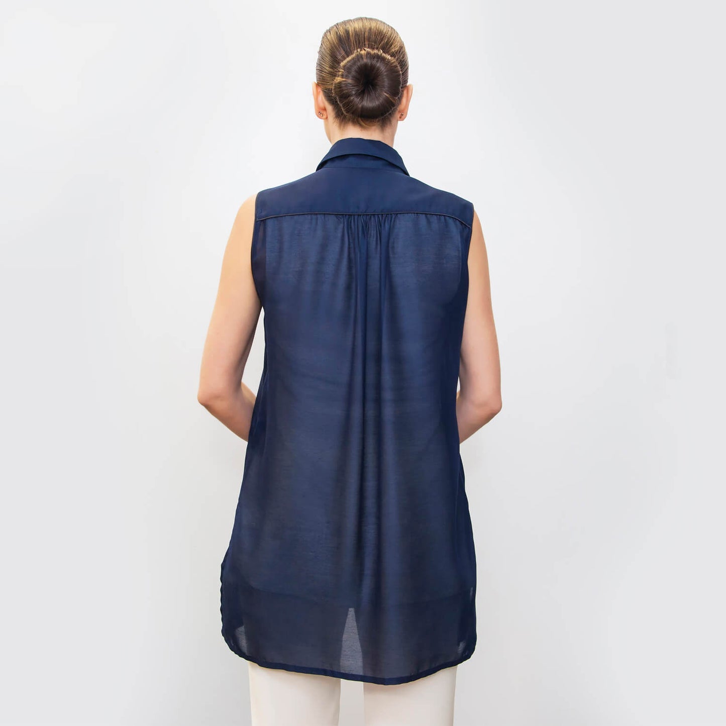 French Navy Gina Sleeveless Shirt