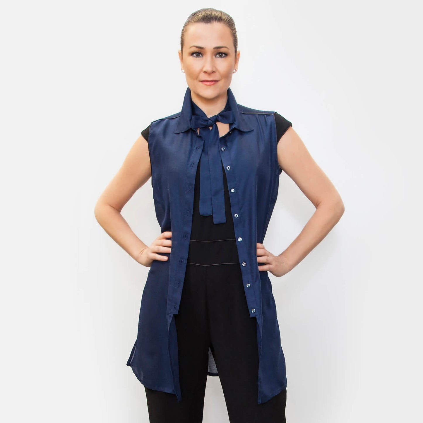 French Navy Gina Sleeveless Shirt