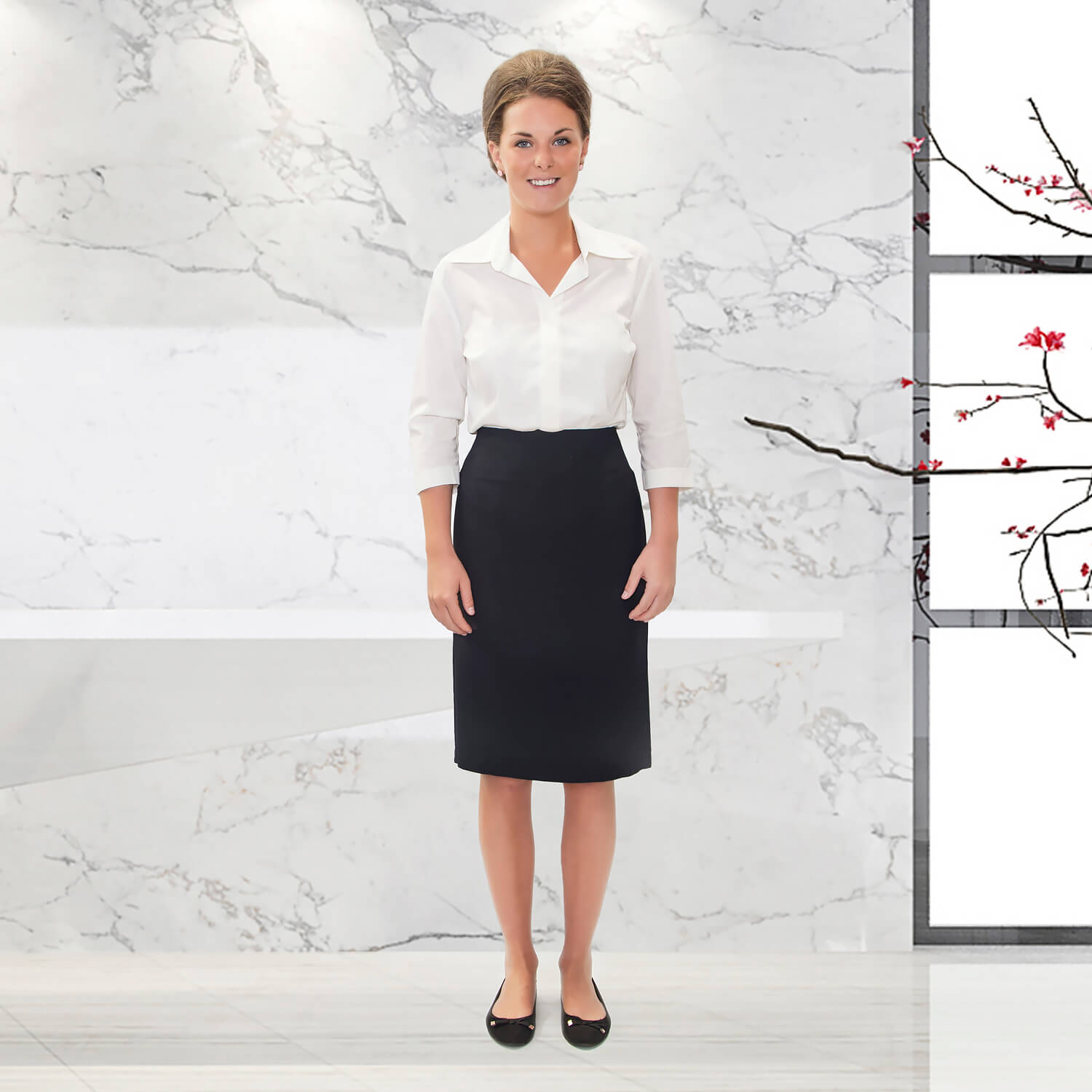 Office blouse and outlet skirt uniform